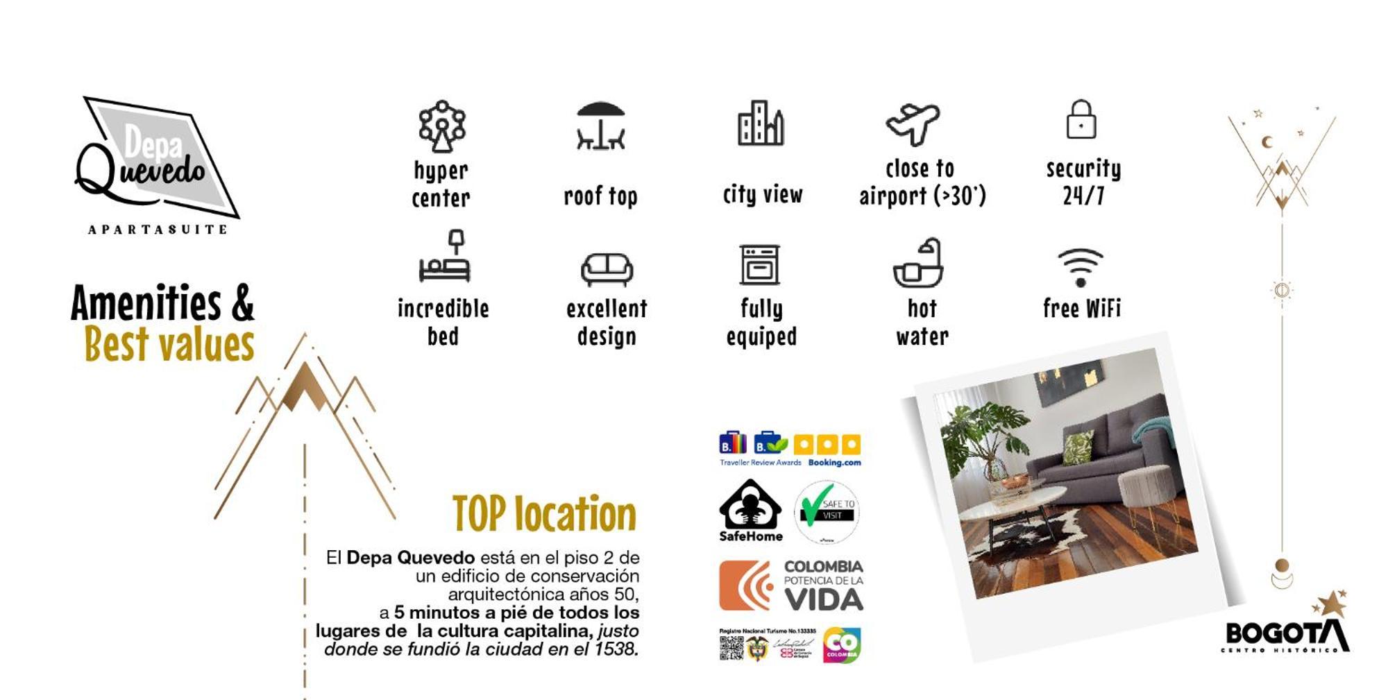 Depa Quevedo - Trendy Revamped Flat - Exceptional Spot In Bogota's Historic Colonial Square - Candelaria Apartment